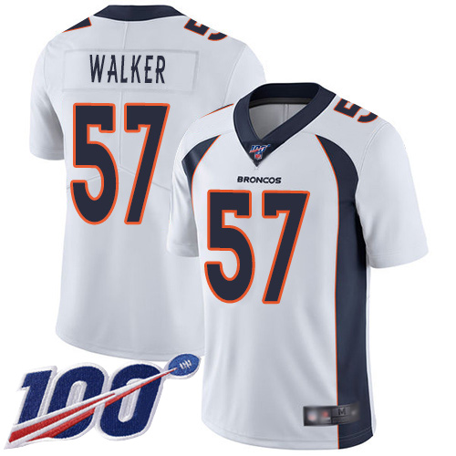 Men Denver Broncos #57 Demarcus Walker White Vapor Untouchable Limited Player 100th Season Football NFL Jersey->denver broncos->NFL Jersey